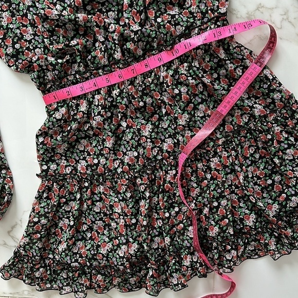 NWT REBECCA MINKOFF Rosemary Floral Dress black floral print Size Medium peasant - Picture 15 of 17